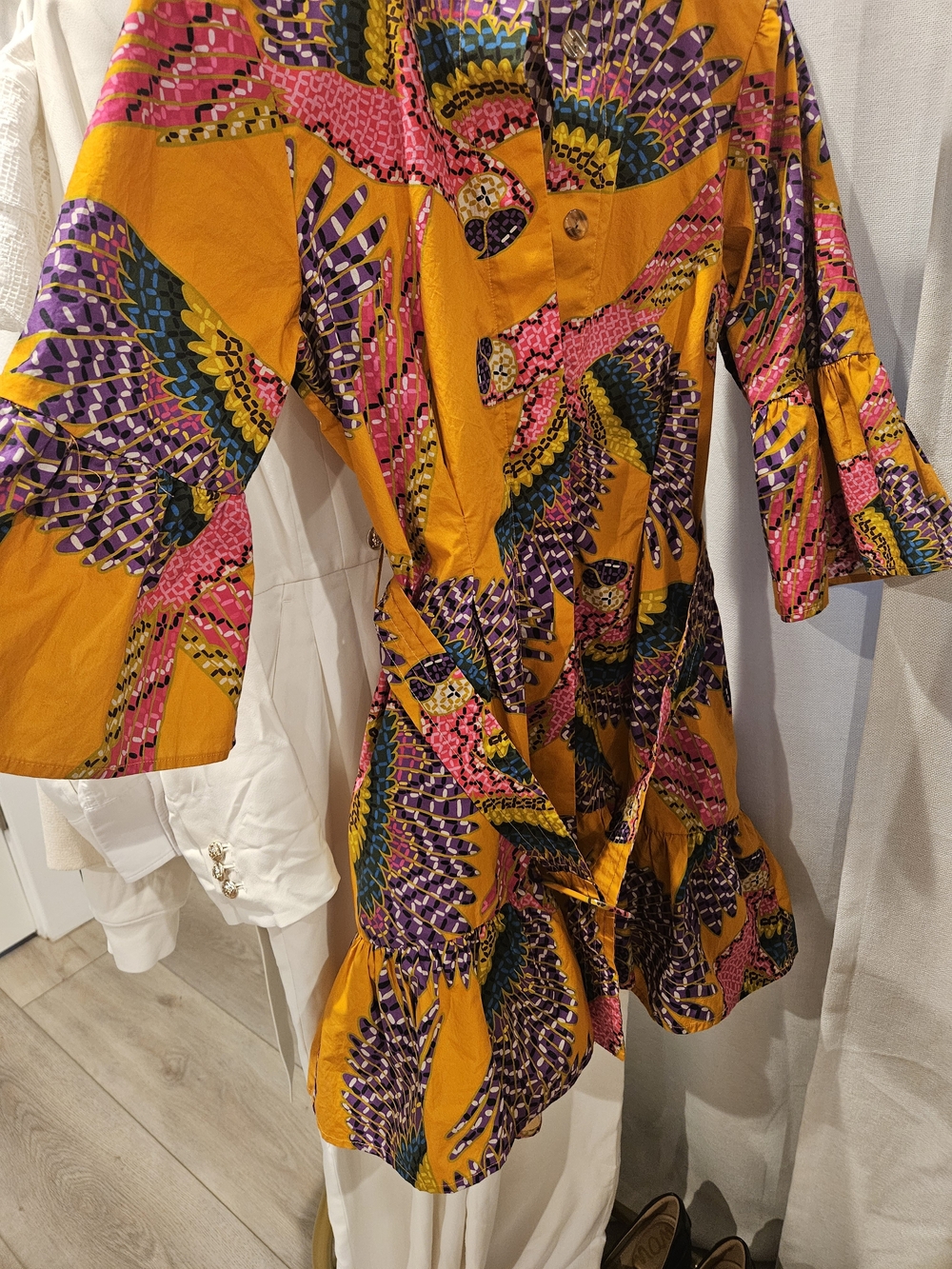 Farm Rio Girls' Mustard Multicolor Ruffled Dress - Picture 4 of 8